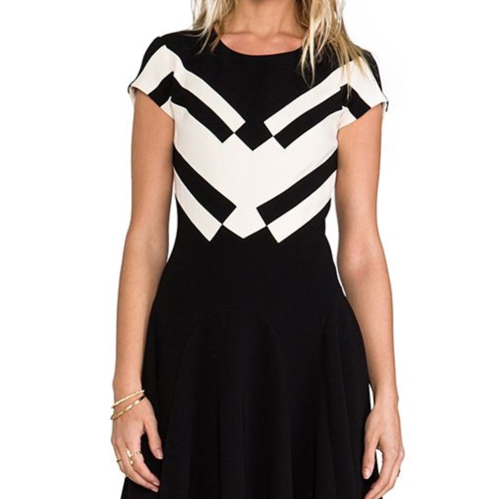 Diane von Furstenberg Black and Cream Cocktail Dress